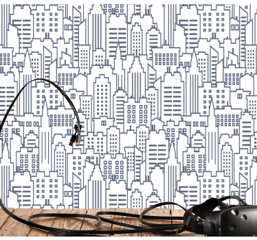 Urban Skyline Silhouettes city wallpaper - TenStickers