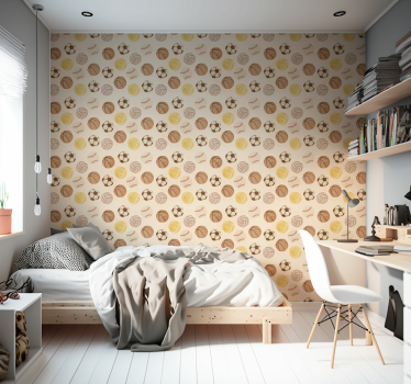 Vintage balls pattern Retro Wallpaper - TenStickers
