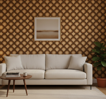 Vintage wallpaper brown suns - TenStickers