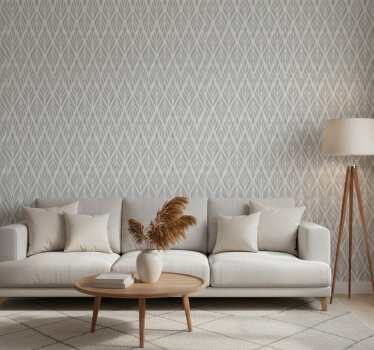 Vintage wallpaper ethnic floral grey design - TenStickers