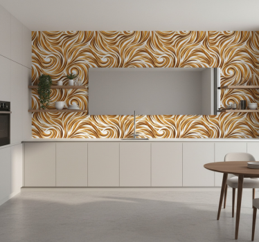 Vintage wallpaper golden fur pattern - TenStickers