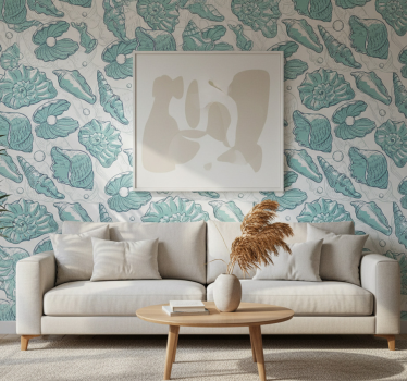 Vintage wallpaper marine life illustrations - TenStickers