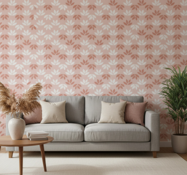 Vintage wallpaper rose floral leaf pink coaster - TenStickers