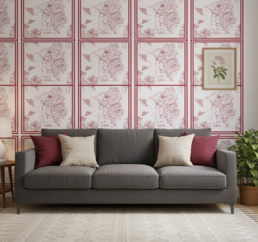 Vintage wallpaper rustic landscape design - TenStickers