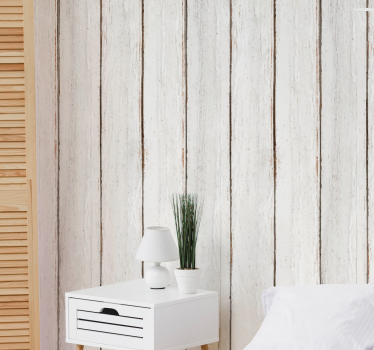 Vintage wood vertical striped wallpaper - TenStickers
