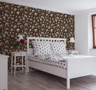 Wallpaper brown stone texture wallpaper Bedroom Wallpaper - TenStickers