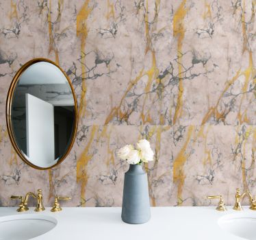 Warm gold  Marble Effect Wallpaper - TenStickers