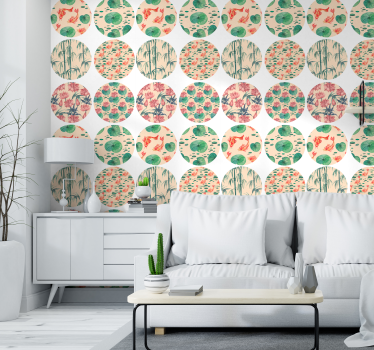 Watercolor meadow Moon Wallpaper - TenStickers