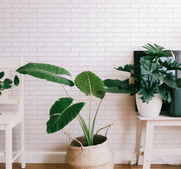 White Stain Brick effect wallpaper - TenStickers