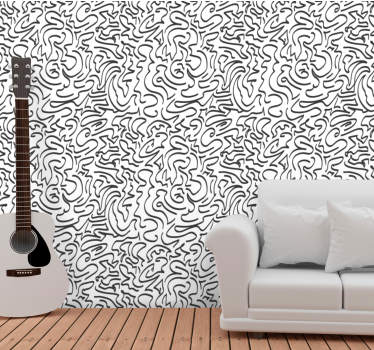 Wind inspired doodles contemporary wallpaper - TenStickers