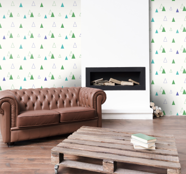 Winter Geometric triangle wallpaper - TenStickers