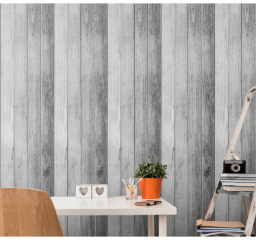 Wood and stone dark grey stone effect wallpaper - TenStickers