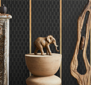 Wood style black  french wicker wood wallpaper - TenStickers